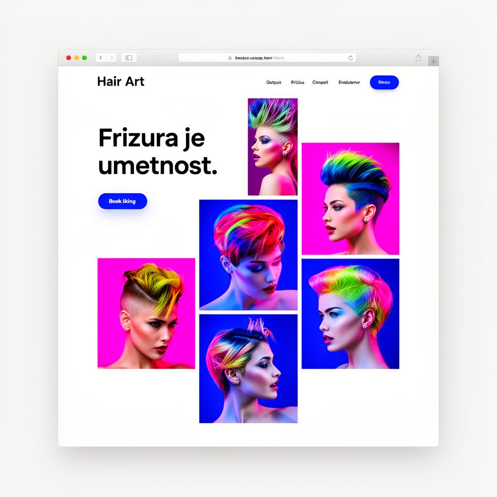 Hair Art — koncept web stranice