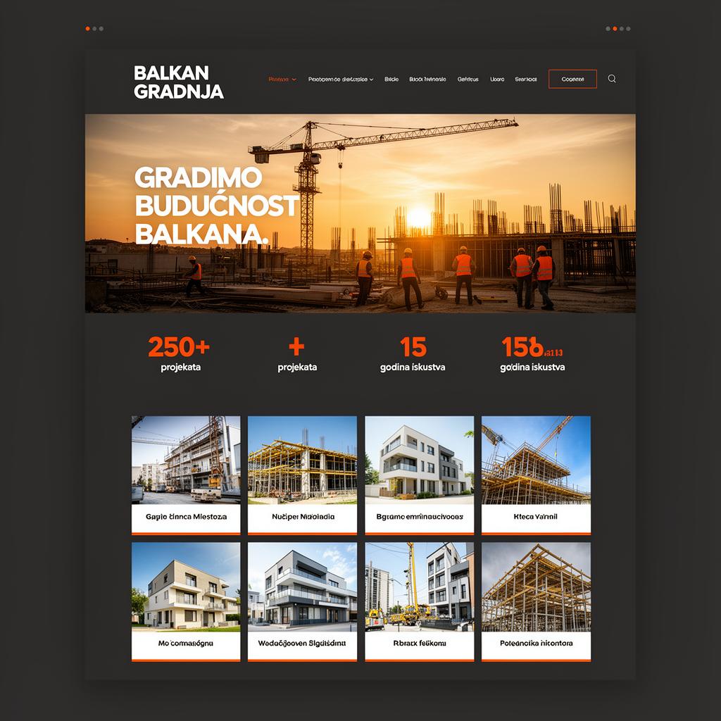 Balkan Gradnja — koncept web stranice